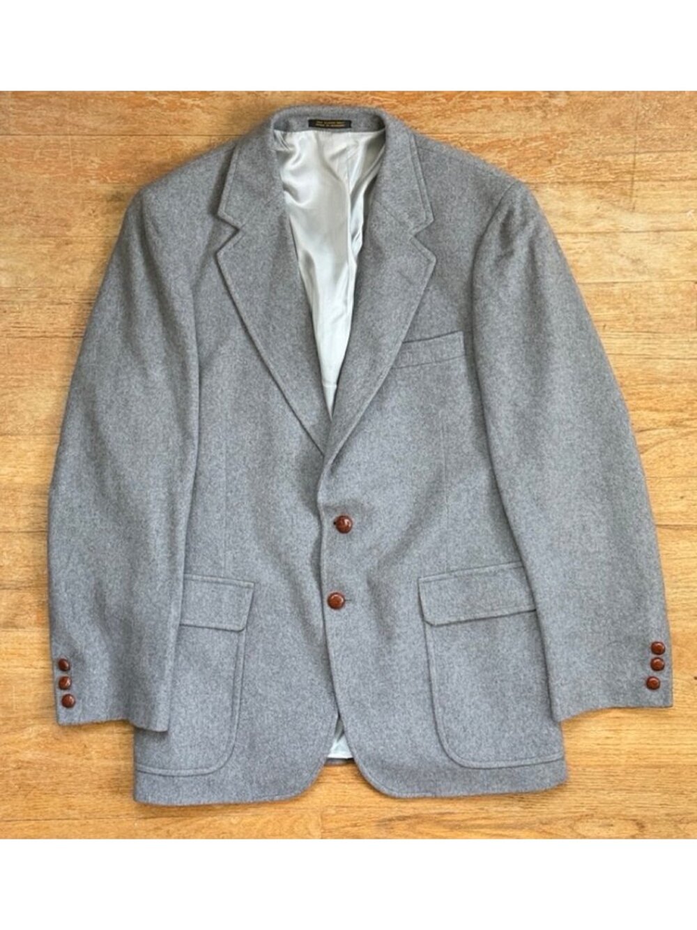 Vintage Mens Cashmere Blazer Size 38R 1970s Gray Sport Coat Suit Jacket  Cashmer
